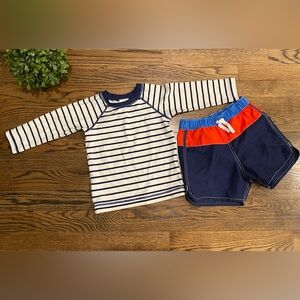 Hanna Andersson Rash Guard & Swim Trunks Sz 90